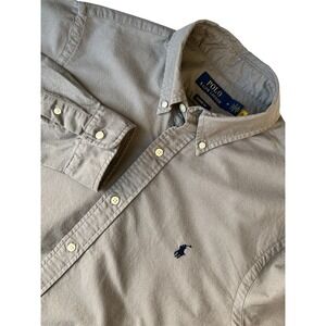Polo Ralph Lauren Button Up Shirt Men M Gray Classic Fit Pony Embroidery Cotton